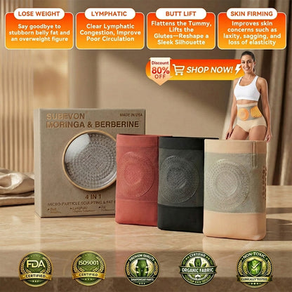 🎁SUBEVON® 2026 Edition Black Gold Luxury 4-in-1 Fat-Burning Shorts with Moringa, Berberine and Sculpting Micro-Particle Technology