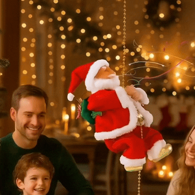 🔥Last Day 40% Off | Climbing Santa Motorized Christmas Toy | With Music and Movement | Holiday Gift Decor