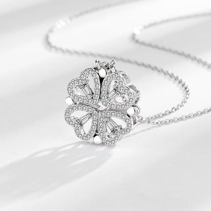 S925 Variety sterling silver sterling silver four leaf clover necklace a small love collarbone chain