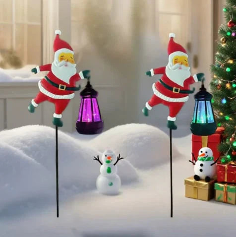 Santa Lantern - Colorful LED Lights (Classic Style)