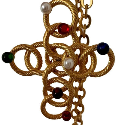 Medieval Vintage Fragrant Home Vegetarian Gold Cross Chain with High Grade and Unique Necklace