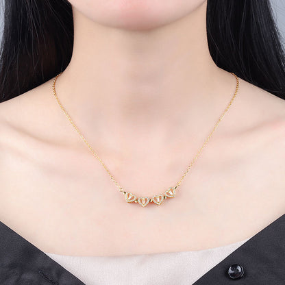 S925 Variety sterling silver sterling silver four leaf clover necklace a small love collarbone chain