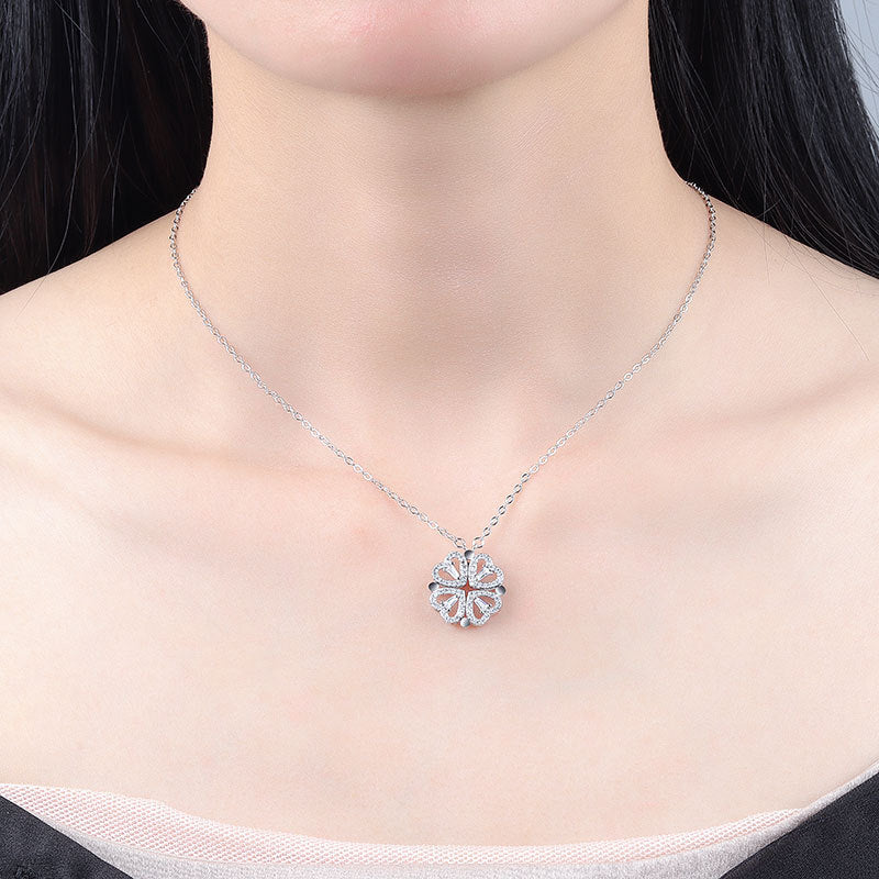 S925 Variety sterling silver sterling silver four leaf clover necklace a small love collarbone chain