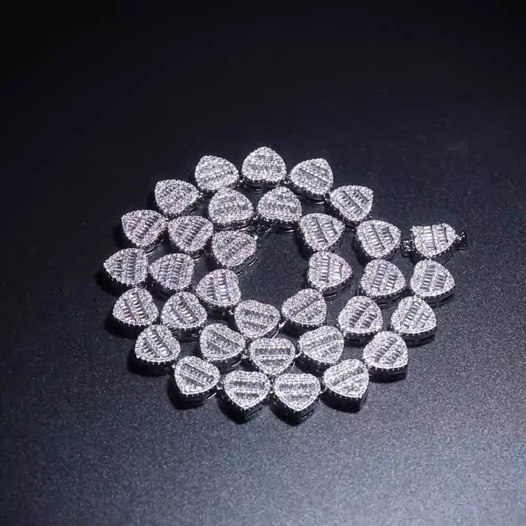 T-shaped Love Necklace Set with Zircon Hip Hop Personalized Fashion, Light Luxury, and Unique Design Necklace