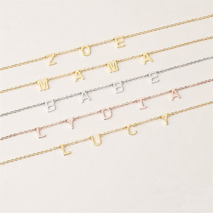 925 Silver Alphabet Necklace Women Fashion Clavicle Jewelry English Alphabet DIY Necklace